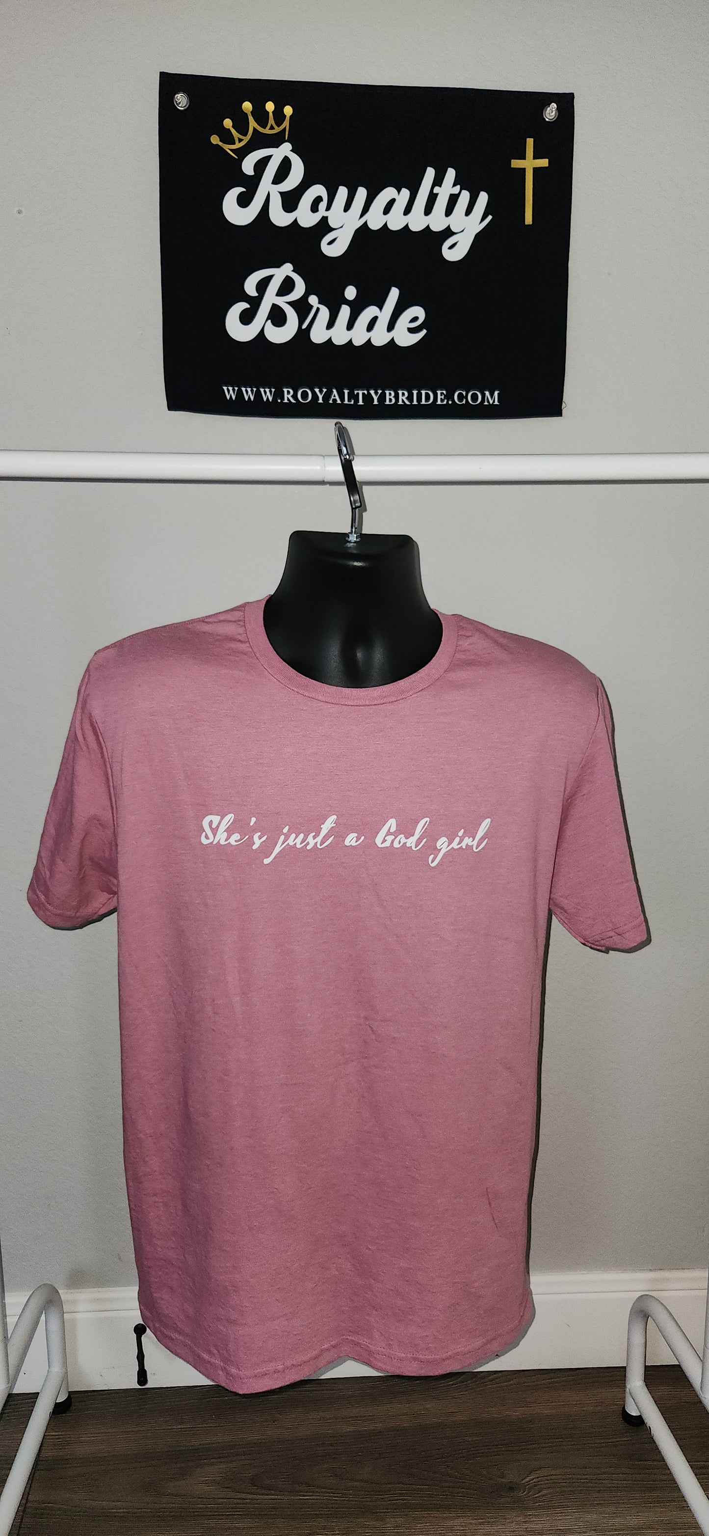 "SHE WALKS WITH GOD" Pink Softstyle T-shirt