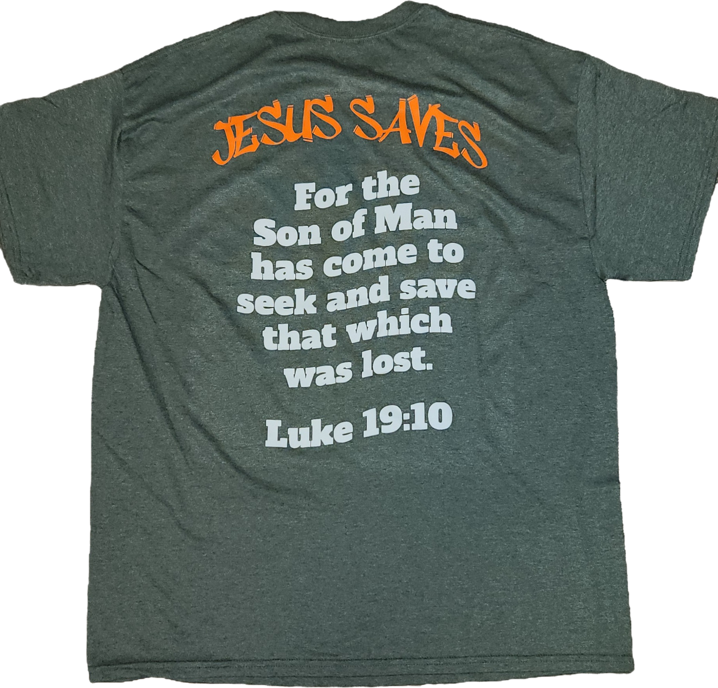 "JESUS SAVES" Olive T-shirt