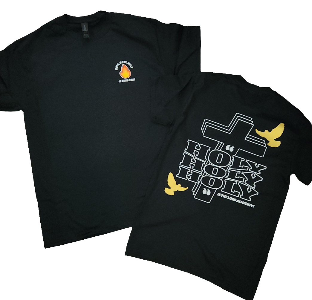 "HOLY, HOLY, HOLY" Black Unisex T-Shirt