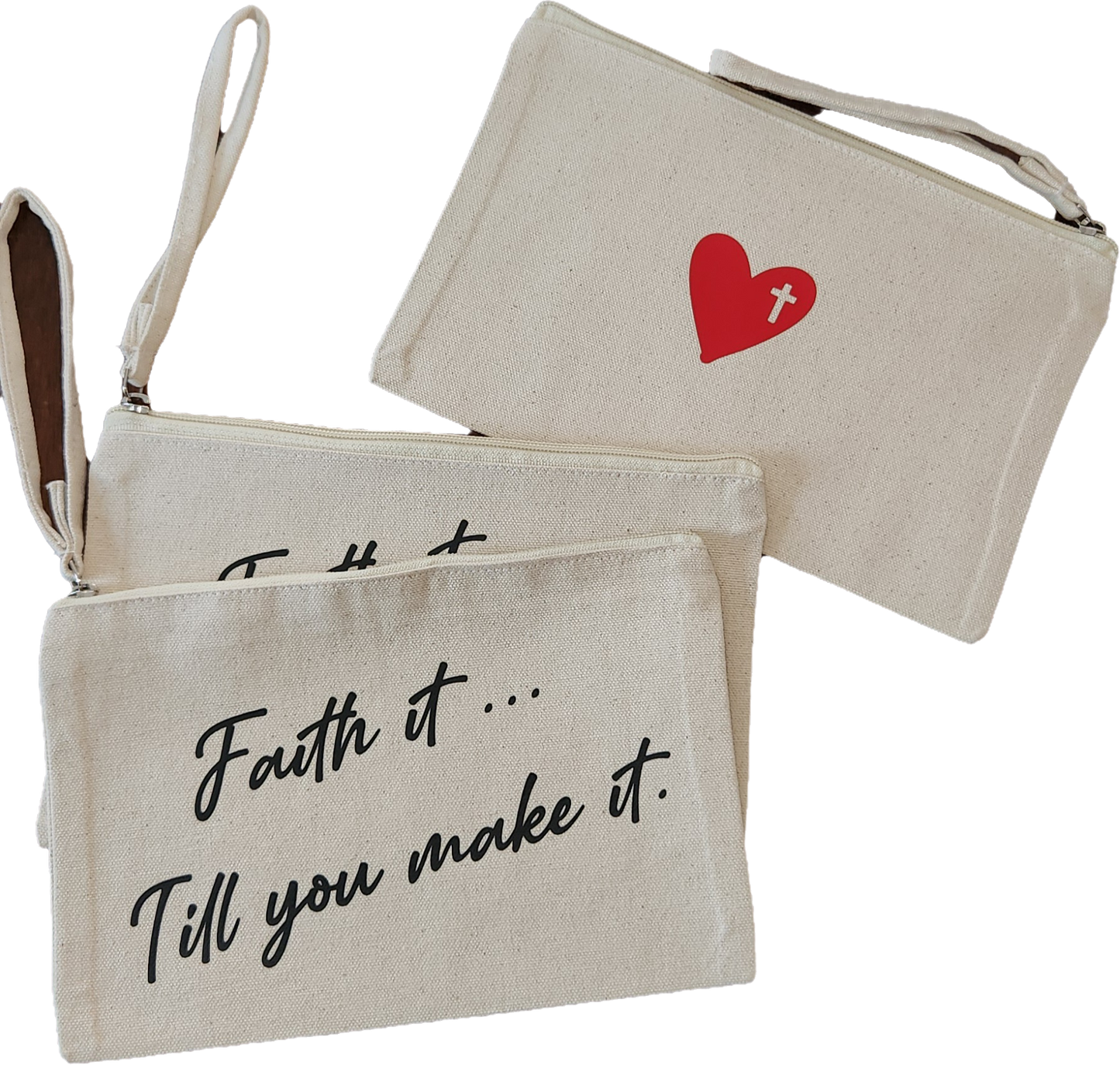"FAITH IT" - Khaki Pouch
