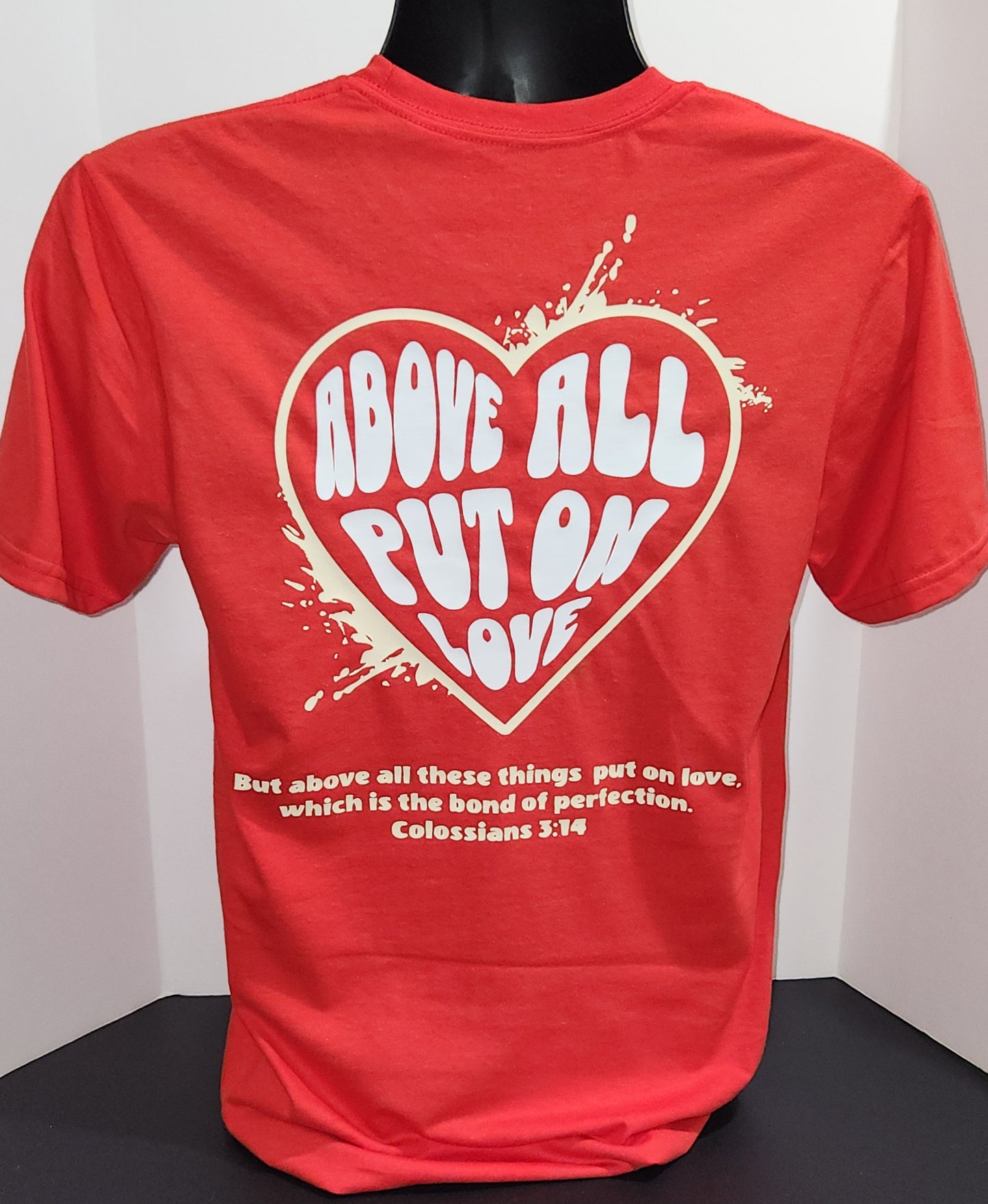 "PUT ON LOVE" Red Unisex T-Shirt