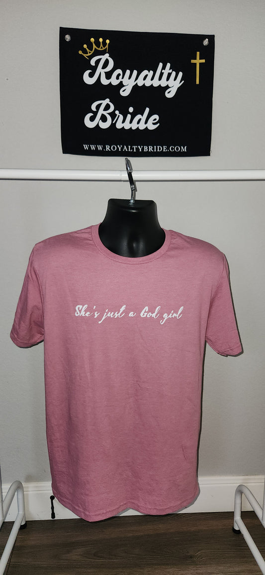 "SHE WALKS WITH GOD" Pink Softstyle T-shirt